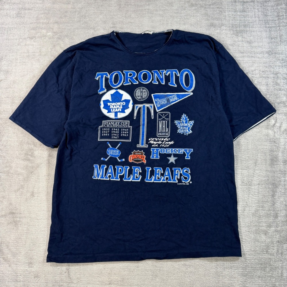 Toronto Maple Leafs Shirt Men Large Blue Vintage 1993 NHL Hockey Single Stitch